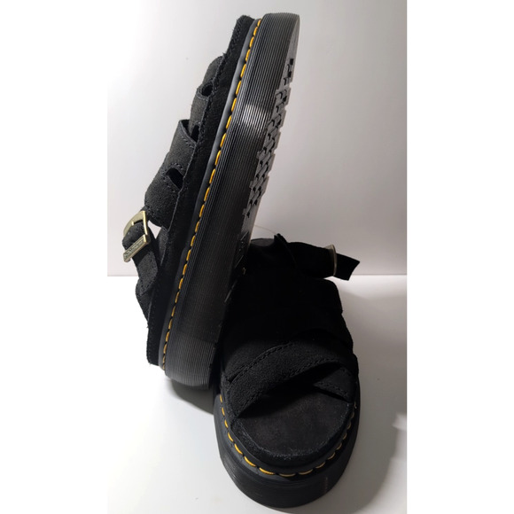DR. MARTENS SLIDE SANDALS Buttersoft Black Suede Buckle MEN Men\'s Size 12 NEW!